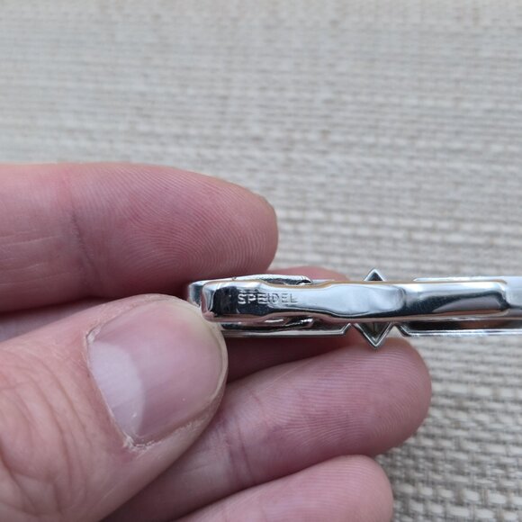 Blue Crystal Simple Pattern Tie Clip A5988 - Picture 4 of 7